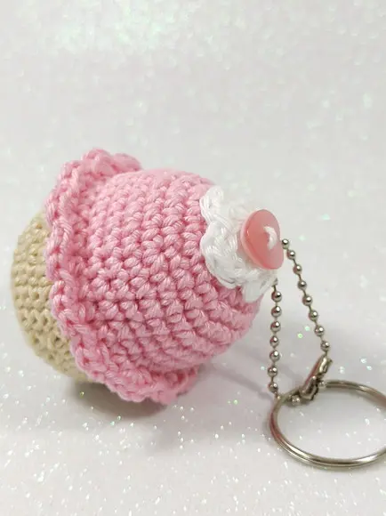 Chaveiro Cupcake em Crochê