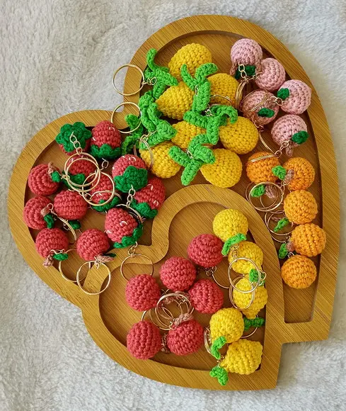 Chaveiro Mini Fruta em Crochê