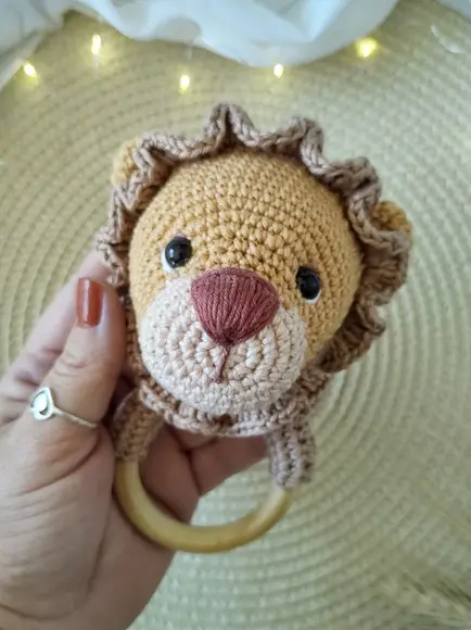 Chocalho Leão Amigurumi em Crochê