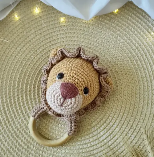 Chocalho Leão Amigurumi em Crochê
