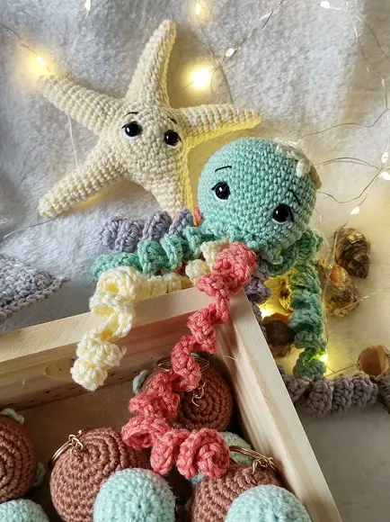 Conjunto Fundo do Mar com Lembrancinhas em Crochê