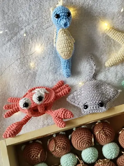 Conjunto Fundo do Mar com Lembrancinhas em Crochê