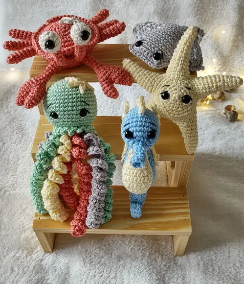 Conjunto Fundo do Mar com Lembrancinhas em Crochê