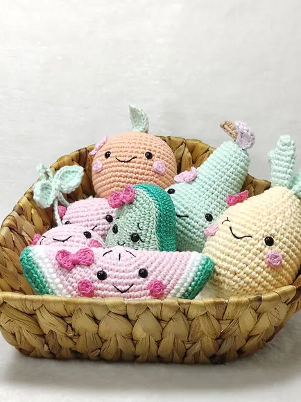 Fruta Carinha em Crochê Candy Colors
