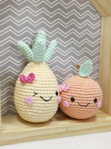 Frutas Carinha em Crochê com Nicho Casinha