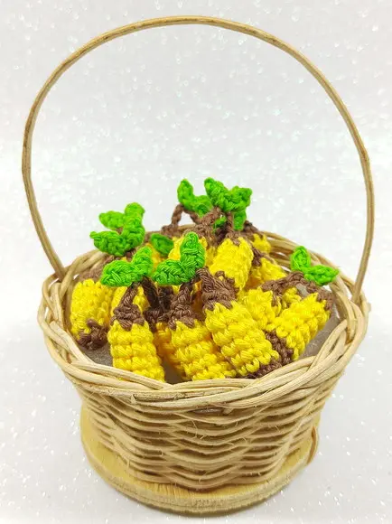 Mini Banana em Crochê para Aplicação