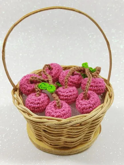 Mini Fruta em Crochê para Aplicação