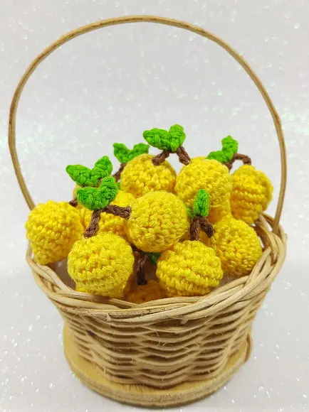 Mini Limão Siciliano em Crochê para Aplicação