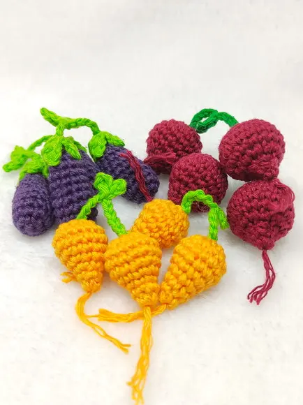 Mini Legume em Crochê para Aplicação