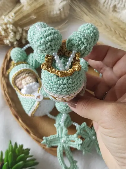 Mini Terço Nossa Senhora Aparecida em Crochê