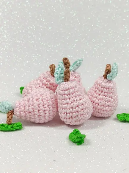 Mini Pera em Crochê para Aplicação