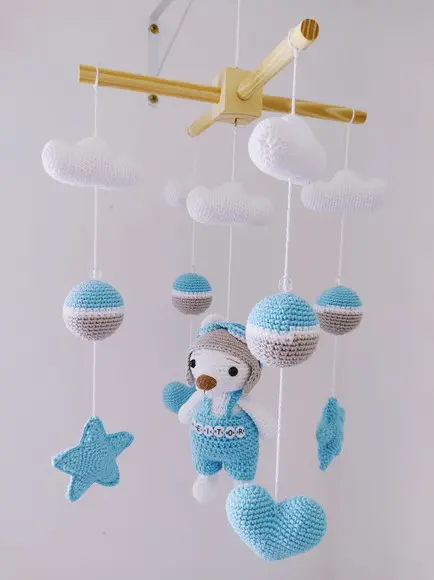 Mobile de Berço Urso em Crochê