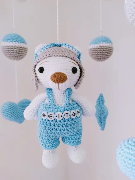 Mobile de Berço Urso em Crochê