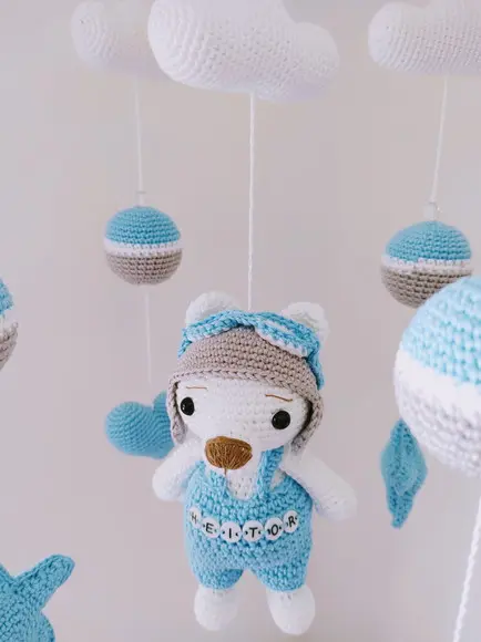 Mobile de Berço Urso em Crochê
