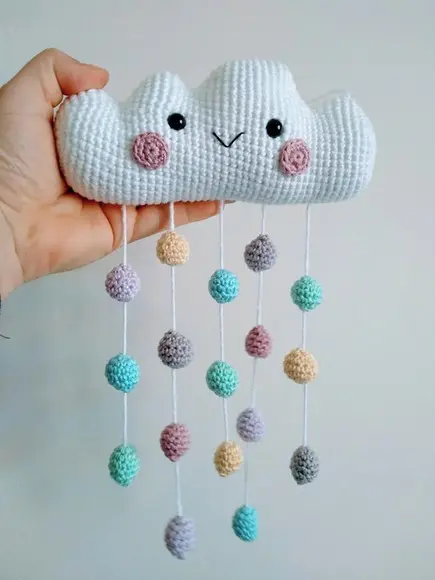 Móbile Nuvem Amigurumi em Crochê.