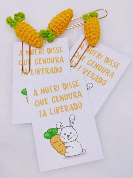 Paper Clips com Crochê Cenoura e Card