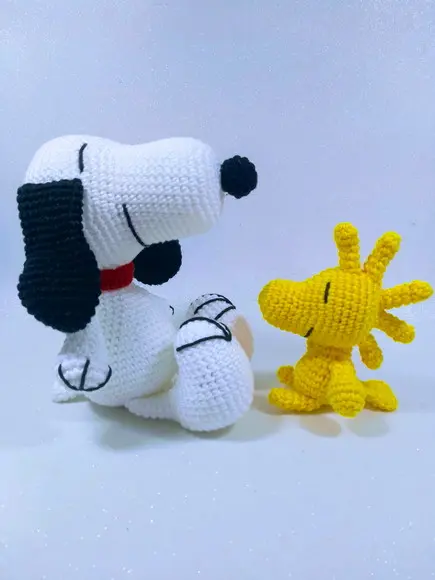 Snoopy e Woodstock em Crochê