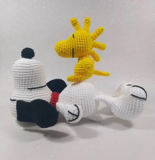 Snoopy e Woodstock em Crochê