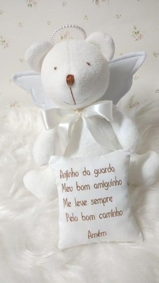 Pelúcia Urso Anjinho com Oração
