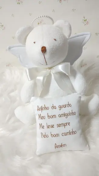 Pelúcia Urso Anjinho com Oração