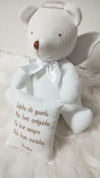 Pelúcia Urso Anjinho com Oração