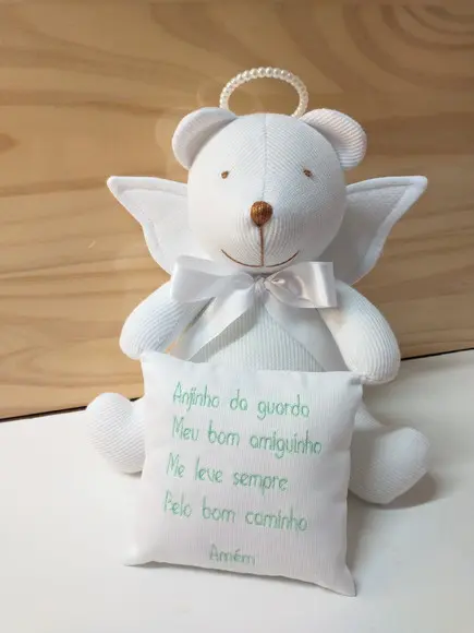 Pelúcia Urso Anjinho com Oração