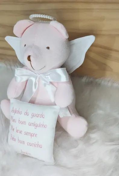 Pelúcia Urso Anjinho Rosa