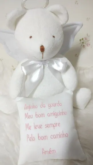 Pelúcia Urso Anjinho com Oração