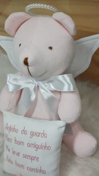 Pelúcia Urso Anjinho Rosa