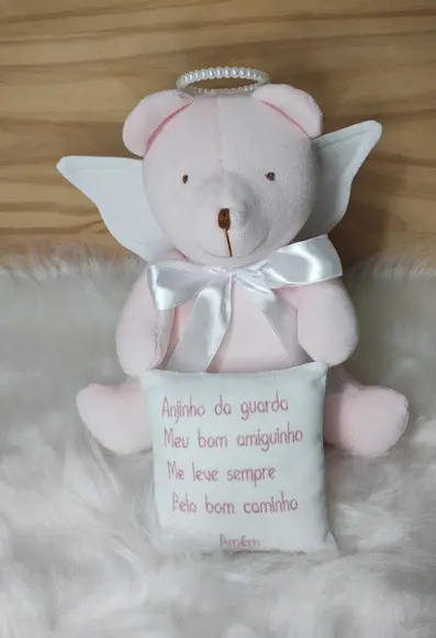 Pelúcia Urso Anjinho Rosa