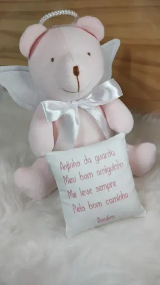Pelúcia Urso Anjinho Rosa