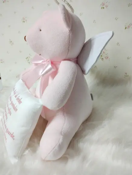 Pelúcia Urso Santo Anjo Rosa