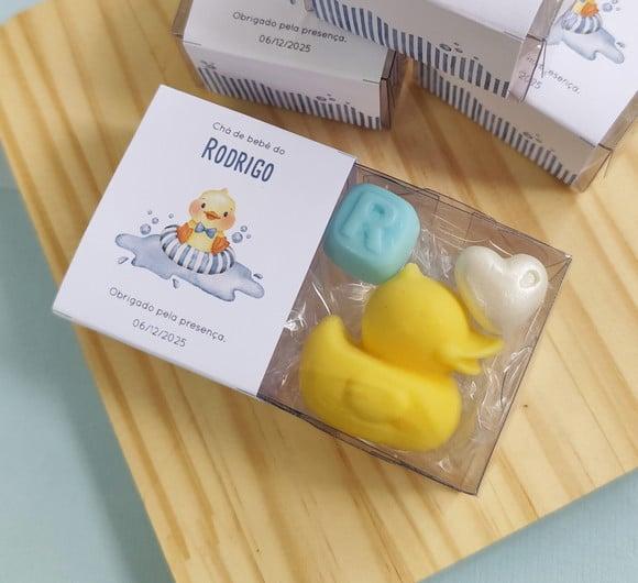 Lembrancinha Sabonete Patinho + Letra + Mini Coração