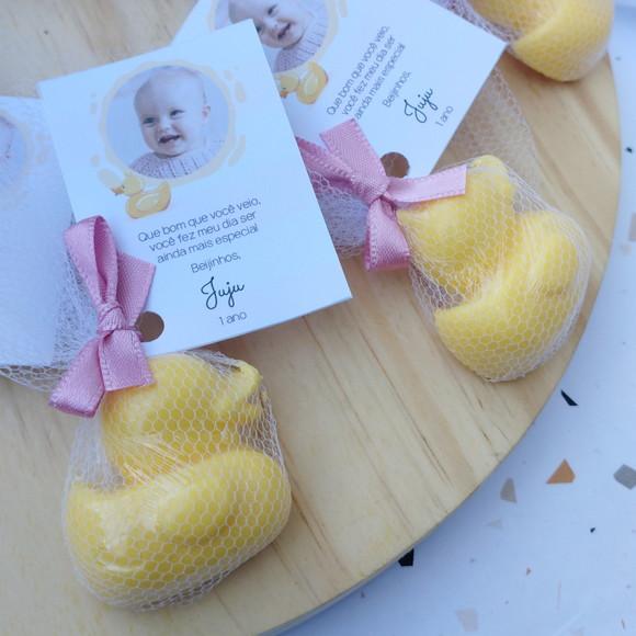 Lembrancinha Sabonete Patinho com Tag Personalizada