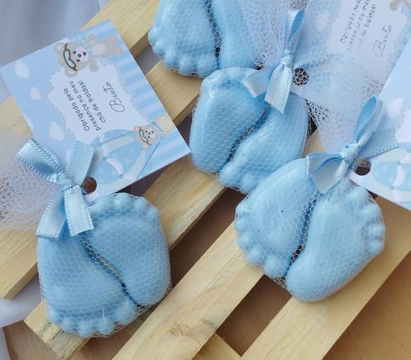 Lembrancinha Sabonete Pezinho - Tule com Tag Personalizada