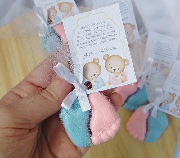 Lembrancinha Sabonete Pezinho - Tule com Tag Personalizada
