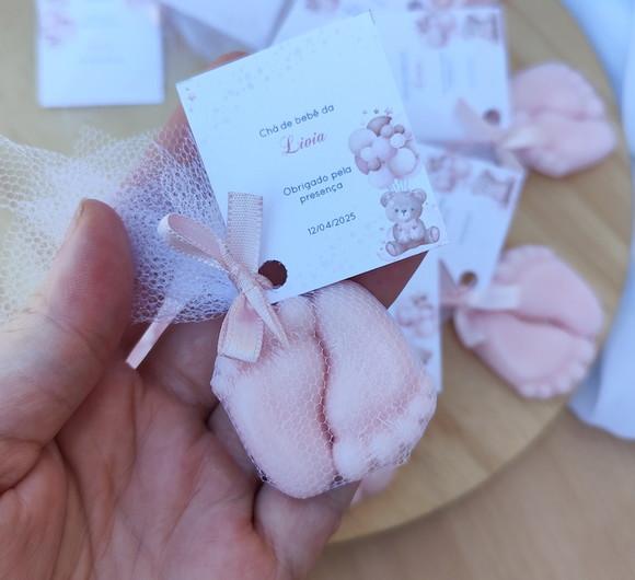 Lembrancinha Sabonete Pezinho - Tule com Tag Personalizada