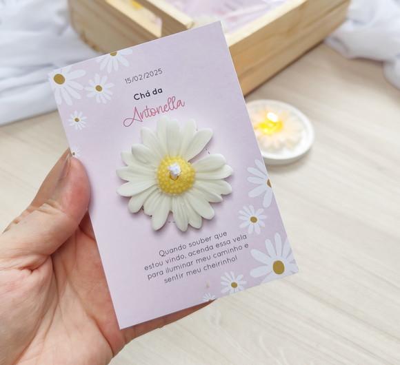 Vela Margarida Perfumada - Card Personalizado