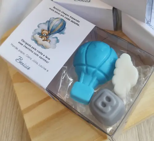 Lembrancinha Sabonete Balão + Letra + Nuvem
