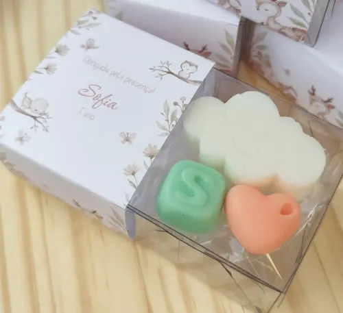 Lembrancinha Sabonete Chuva de Amor - Caixinha de Acetato