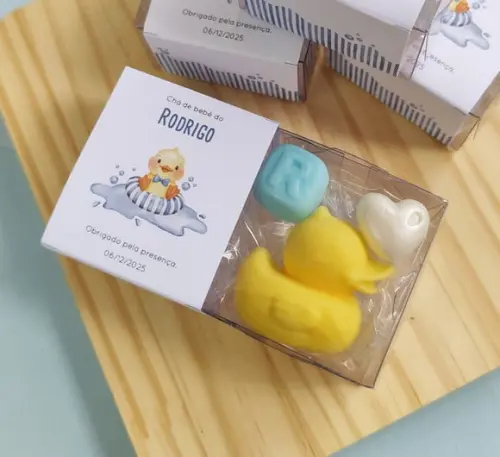 Lembrancinha Sabonete Patinho + Letra + Mini Coração