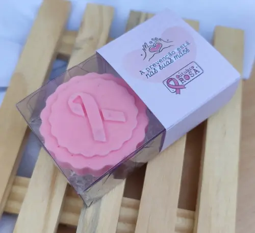 Lembrancinha Sabonete Outubro Rosa