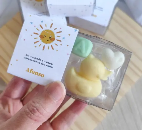Lembrancinha Sabonete Patinho + Letra + Mini Coração