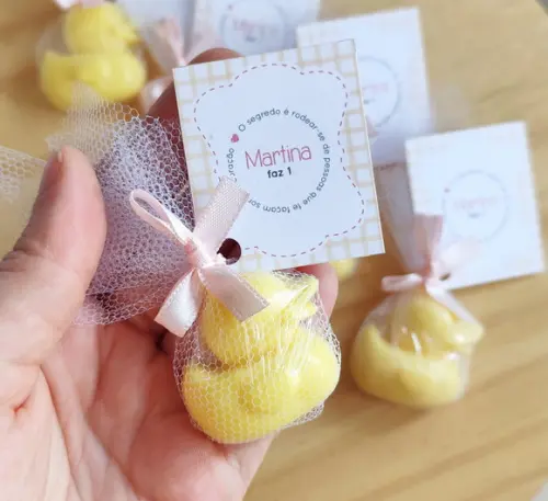 Lembrancinha Sabonete Patinho com Tag Personalizada