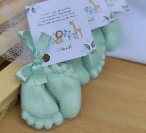 Lembrancinha Sabonete Pezinho - Tule com Tag Personalizada