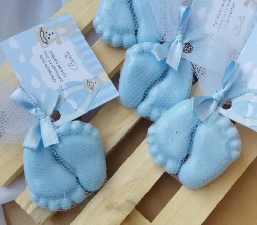 Lembrancinha Sabonete Pezinho - Tule com Tag Personalizada