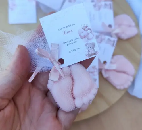 Lembrancinha Sabonete Pezinho - Tule com Tag Personalizada