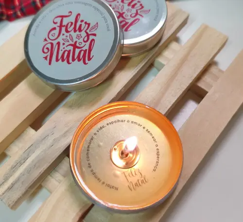 Mini Vela na Latinha Personalizada com Mensagem Secreta