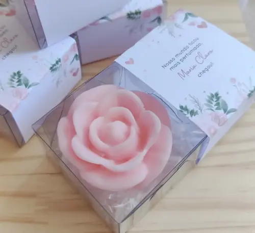 Sabonete Lembrancinha Rosa Aberta na Caixinha