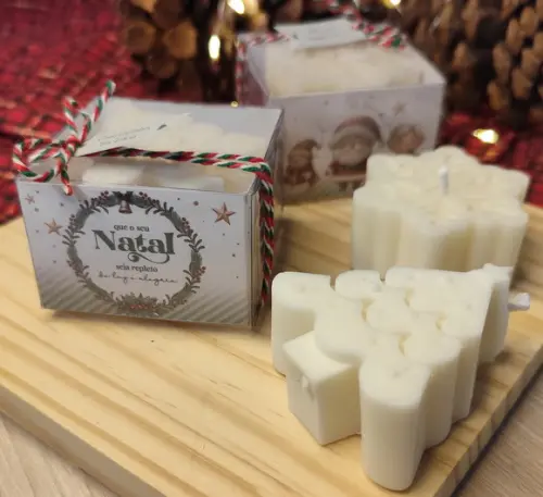 Vela Lembrancinha Natalina - Arvorezinha & Floco de Neve